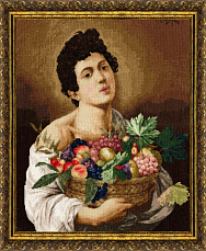 Вышивка МК-022 Юноша с корзиной фруктов. 1593